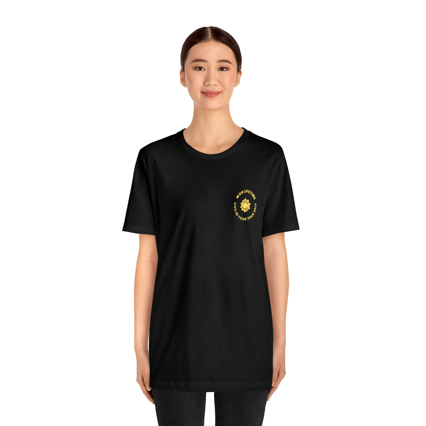 Empowered - Back Design Gold- Unisex Jersey Short Sleeve Tee