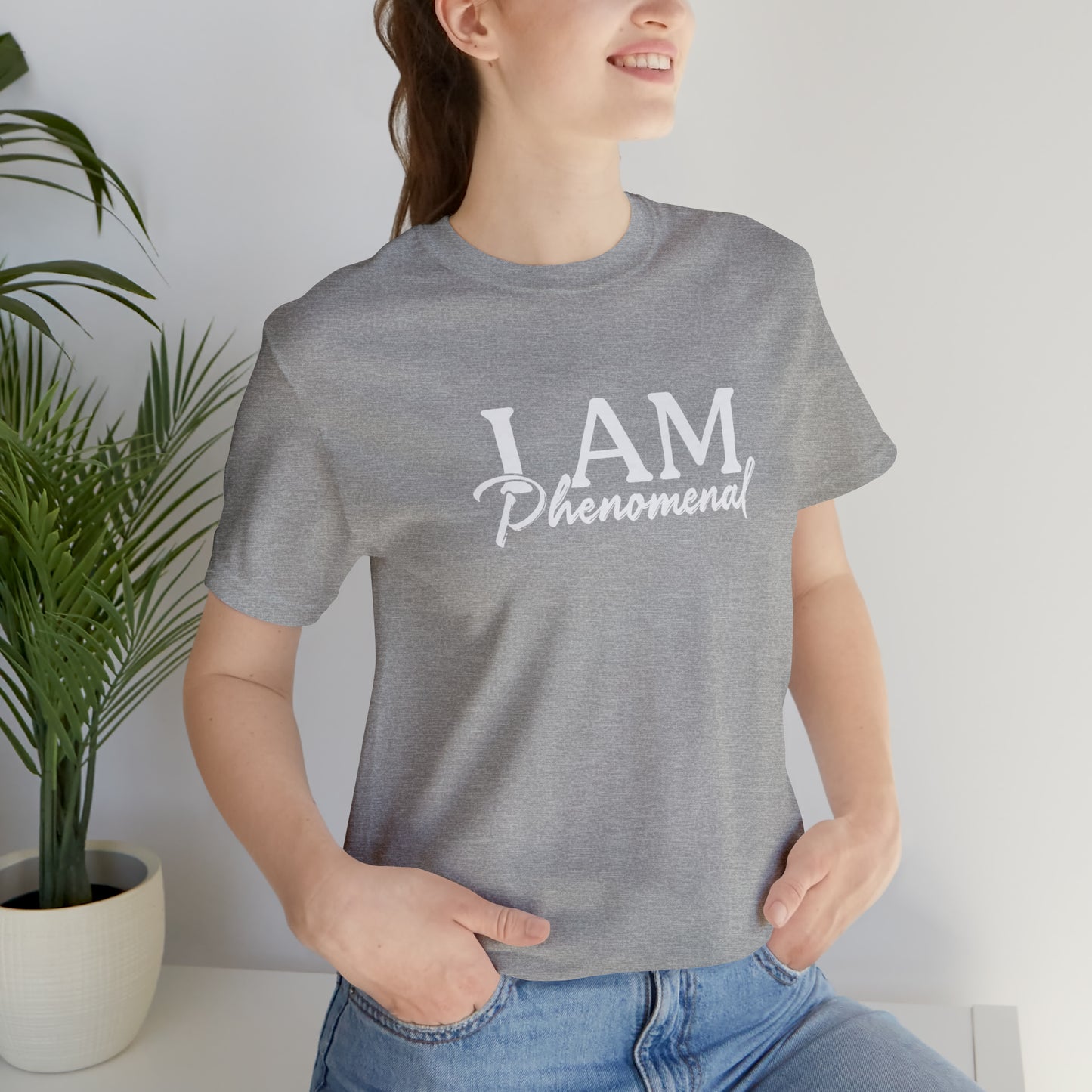 I Am Phenomenal - White Logo - Unisex Jersey Short Sleeve Tee