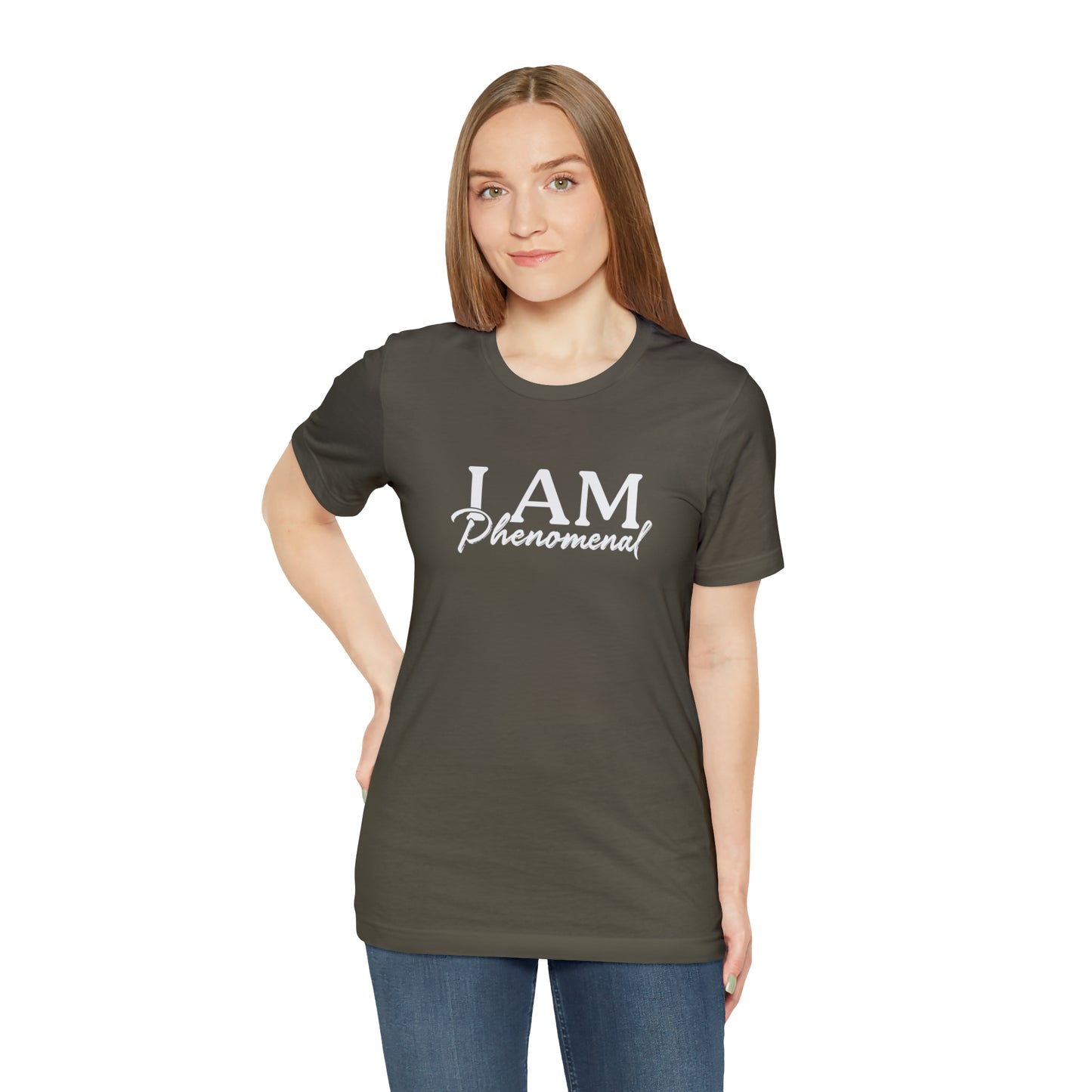 I Am Phenomenal - White Logo - Unisex Jersey Short Sleeve Tee