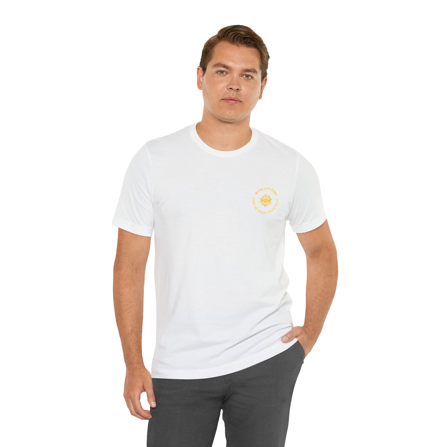 Empowered - Back Design Gold- Unisex Jersey Short Sleeve Tee