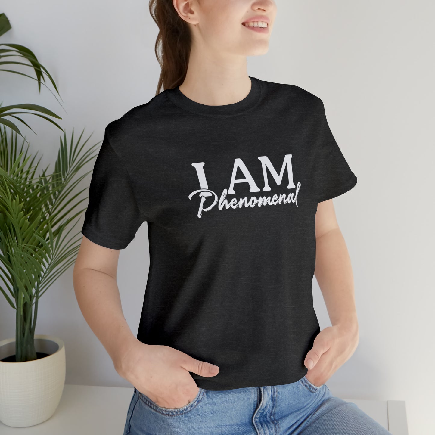 I Am Phenomenal - White Logo - Unisex Jersey Short Sleeve Tee