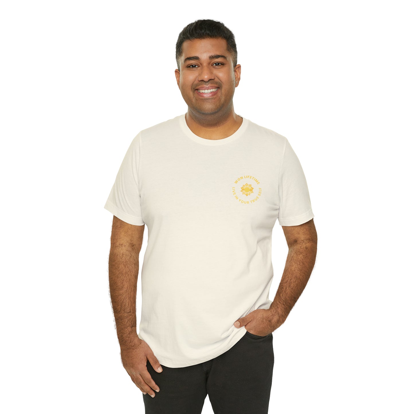 Empowered - Back Design Gold- Unisex Jersey Short Sleeve Tee