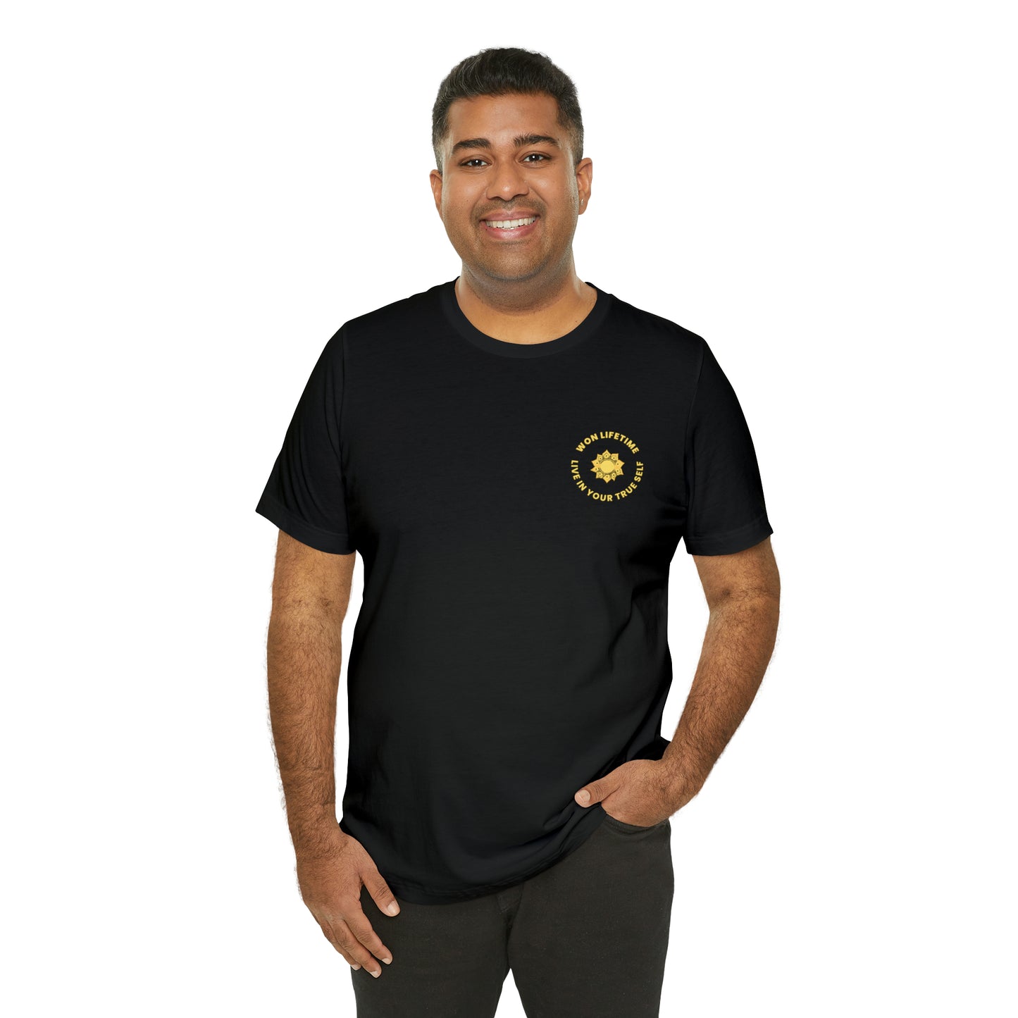 Empowered - Back Design Gold- Unisex Jersey Short Sleeve Tee