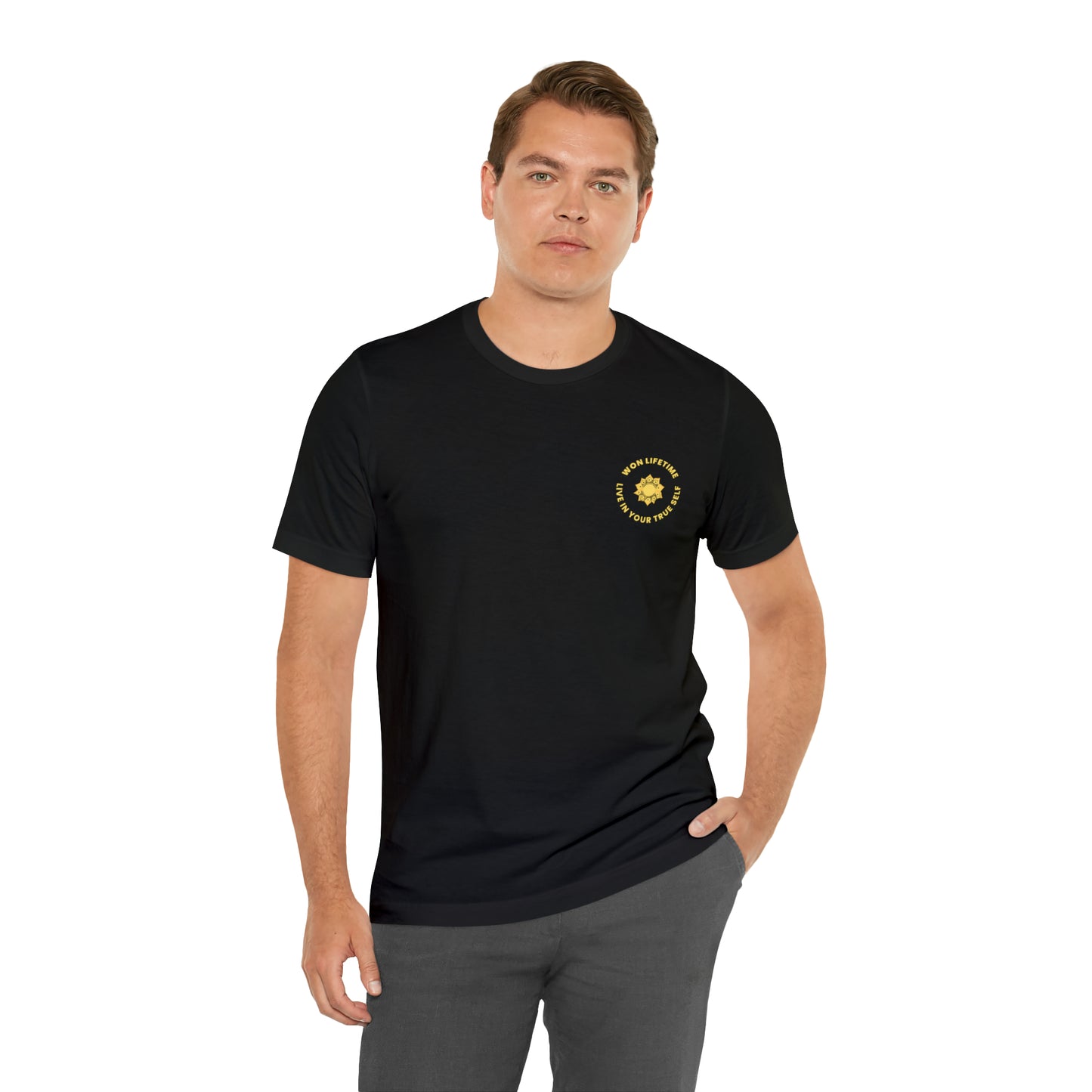 Empowered - Back Design Gold- Unisex Jersey Short Sleeve Tee